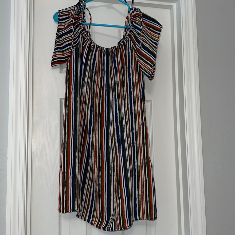 Striped Off the Shoulder Dress